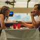 (L-R) Clara Rugaard as Laura and Lewis Pullman as Harrison in Press Play.